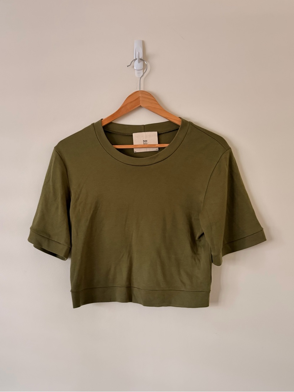 Olive Short-Sleeve Cropped Tee